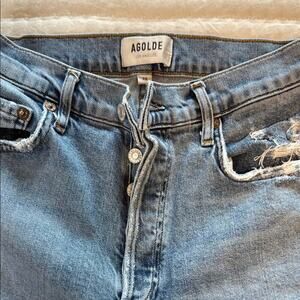 Agolde Jeans Distressed Button Fly Light Wash Straight 26x27" Size 26